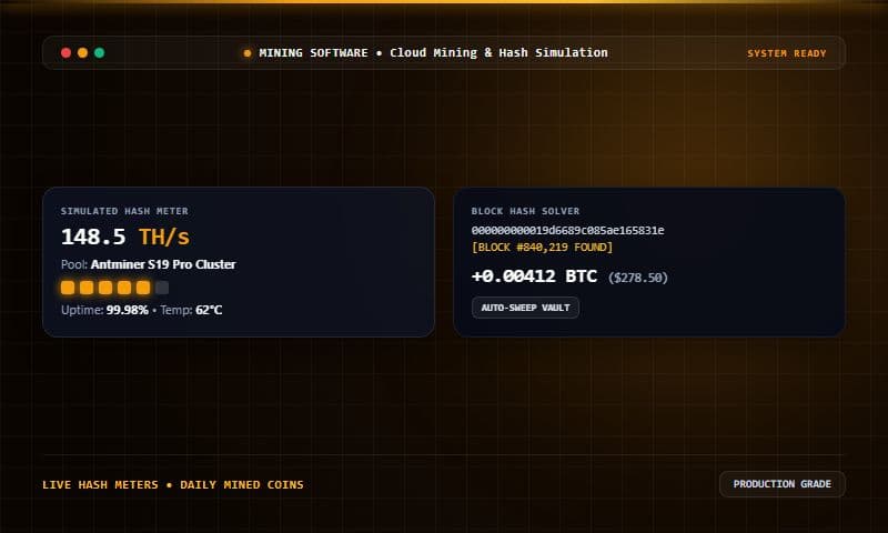 Cloud Mining & Hashrate Simulation Engines